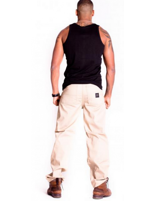 Thug Life Plain Baggy Jeans Sand