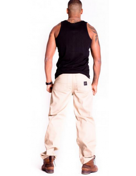 Thug Life Plain Baggy Jeans Sand