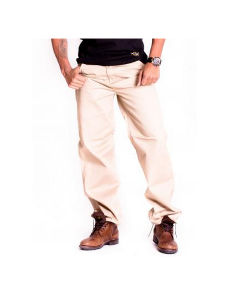 Thug Life Plain Baggy Jeans Sand