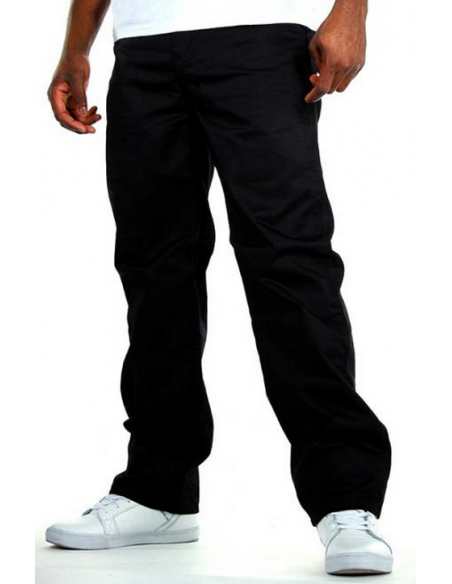 Thug Life Plain Baggy Jeans Black