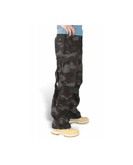Surplus Vintage Fatigue Cargo Pants Black Camo