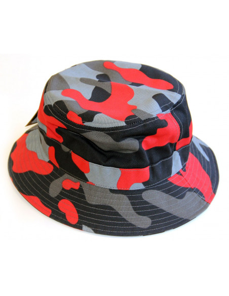 Camo Bucket Hat Black/Red