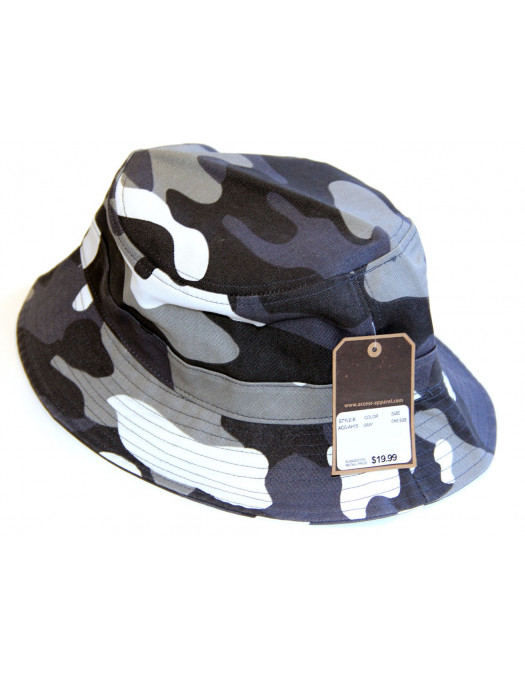 Camo Bucket Hat Gray