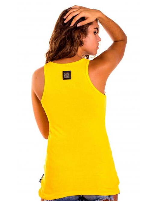 Girls Thug Life Tank Top Yellow