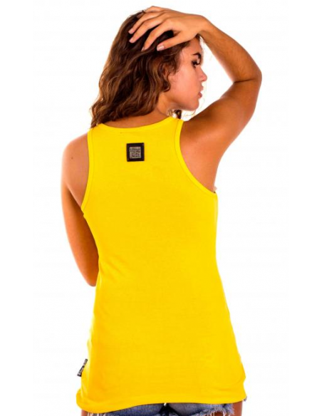 Girls Thug Life Tank Top Yellow