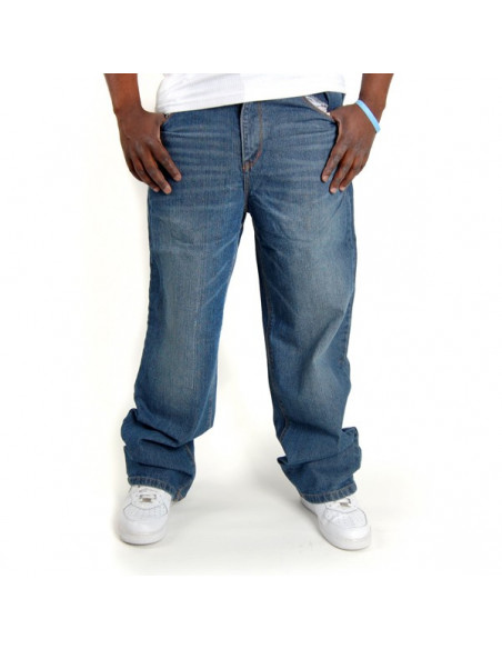 Cocaine Life Flaggy Logo Denim Jeans Medium Blue