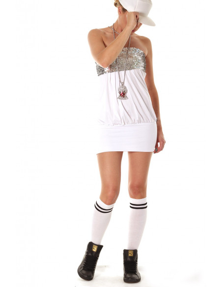 Sequin dress/white