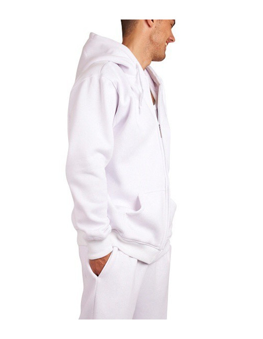 Townz Zip White Plain Hoody