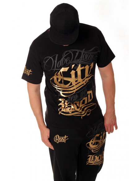 BSAT Hood Tee Black Gold