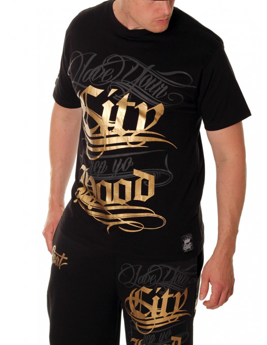 BSAT Hood Tee Black Gold