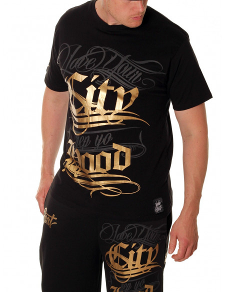 BSAT Hood Tee Black Gold