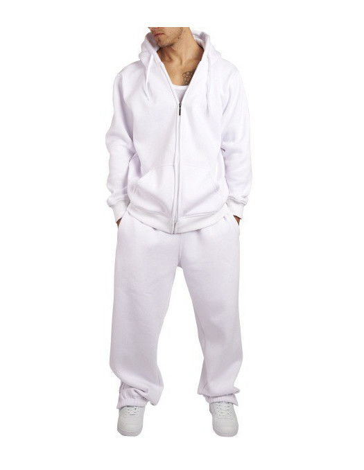 Townz Zip White Plain Hoody