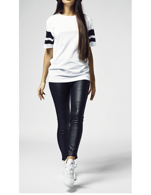 Stripe Mesh Tee Wht/Blk