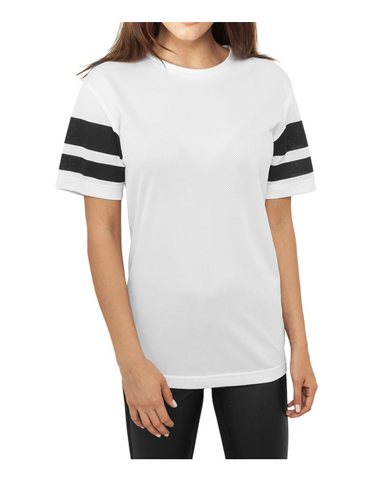 Stripe Mesh Tee Wht/Blk