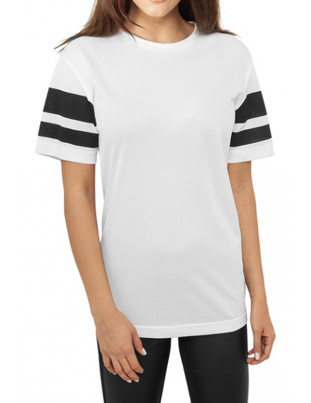 Stripe Mesh Tee Wht/Blk