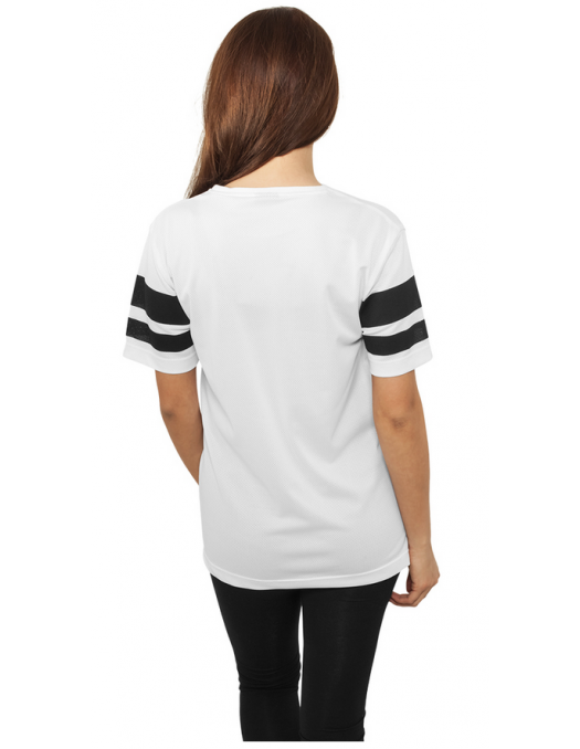 Stripe Mesh Tee Wht/Blk