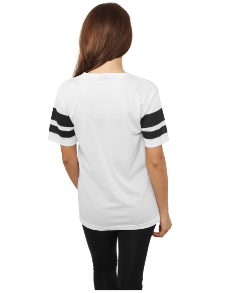 Stripe Mesh Tee Wht/Blk
