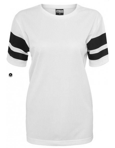 Stripe Mesh Tee Wht/Blk