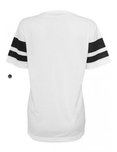 Stripe Mesh Tee Wht/Blk