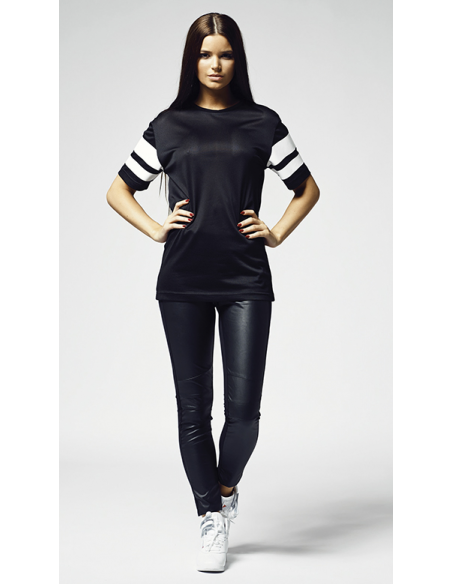 Stripe Mesh Tee Blk/Wht