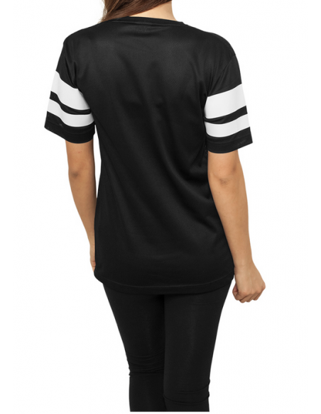 Stripe Mesh Tee Blk/Wht