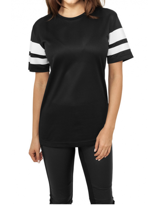 Stripe Mesh Tee Blk/Wht