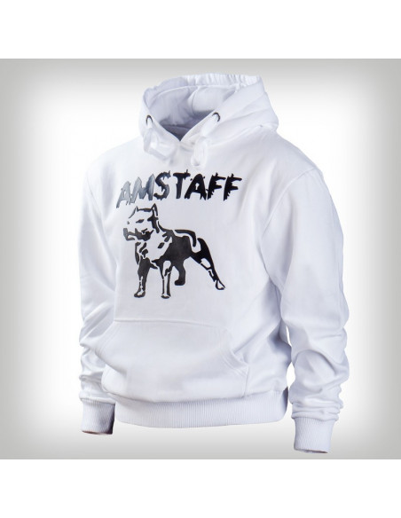 Amstaff Logo Hoodie White
