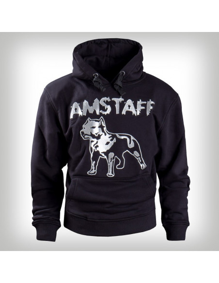 Amstaff Logo Hoodie Black/Silver
