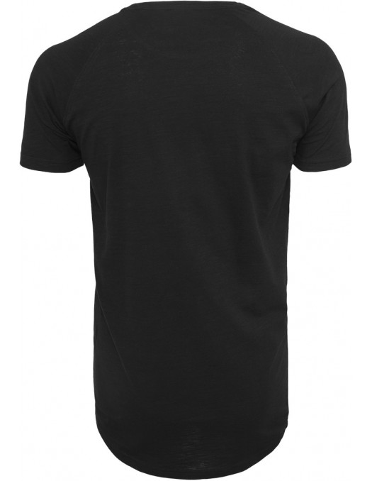 Long Shaped Slub Raglan Tee Black