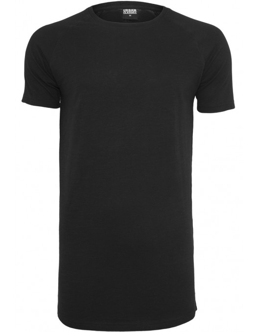 Long Shaped Slub Raglan Tee Black