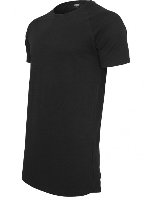 Long Shaped Slub Raglan Tee Black