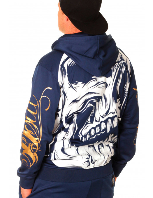 BSAT Big Skull ZipHoodie Blue
