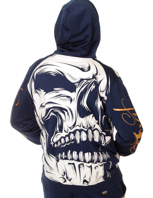 BSAT Big Skull ZipHoodie Blue