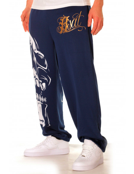 BSAT Big Skull Sweatpants Blue