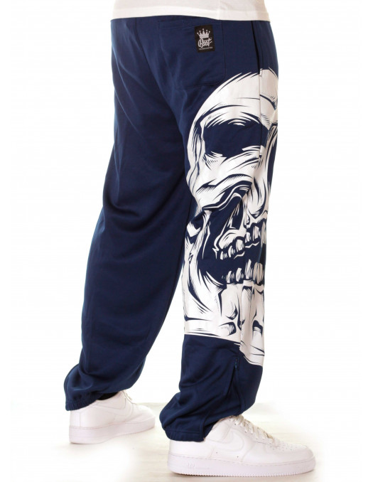 BSAT Big Skull Sweatpants Blue