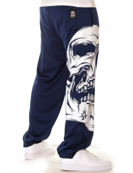 BSAT Big Skull Sweatpants Blue