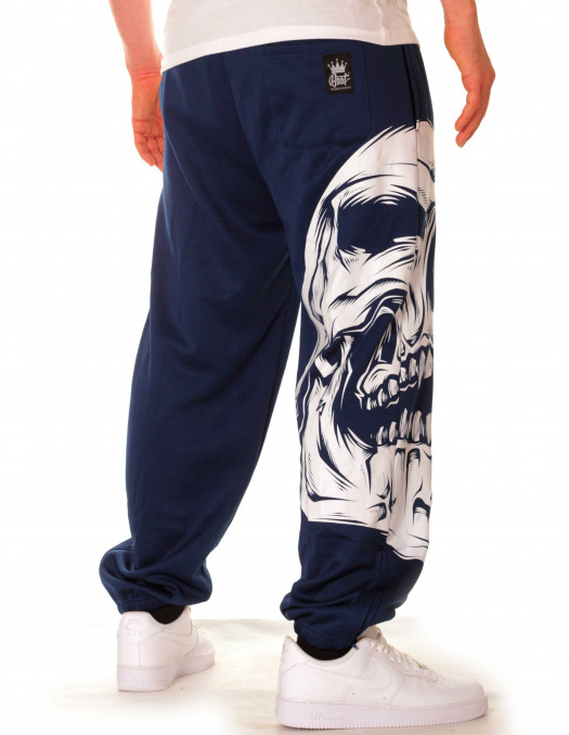 BSAT Big Skull Sweatpants Blue