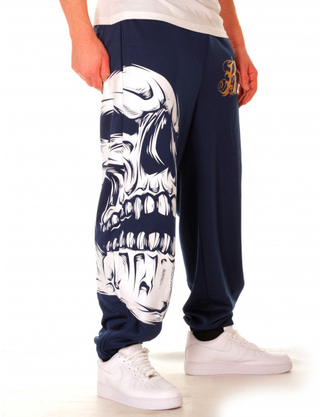 BSAT Big Skull Sweatpants Blue