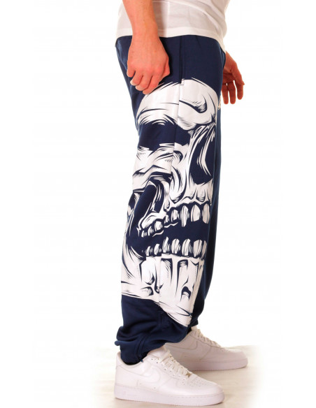 BSAT Big Skull Sweatpants Blue