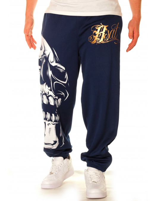 BSAT Big Skull Sweatpants Blue