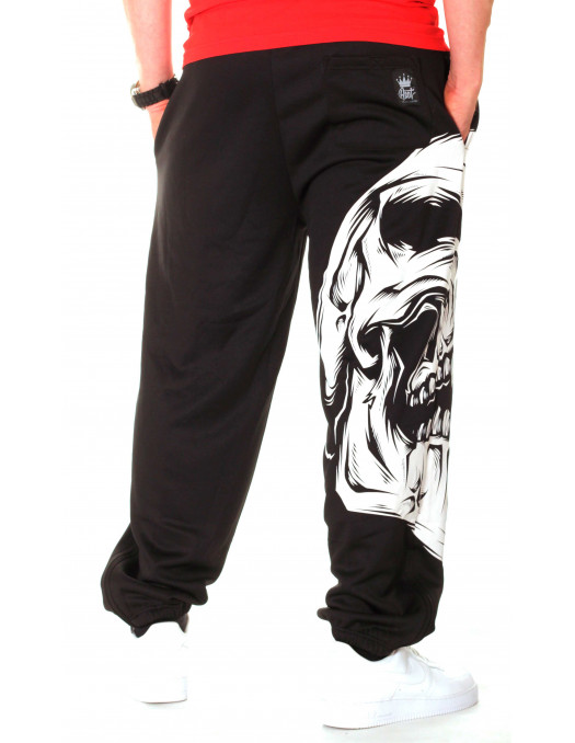BSAT Big Skull Sweatpants Black