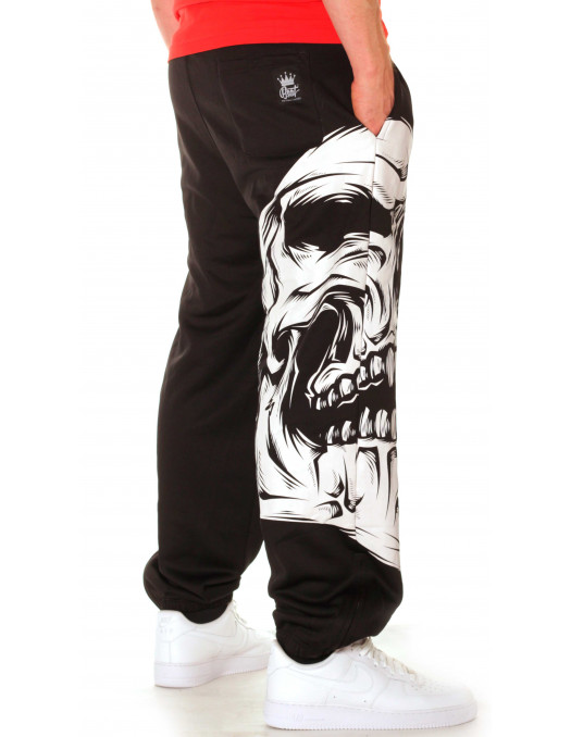 BSAT Big Skull Sweatpants Black