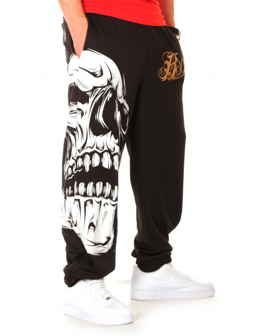 BSAT Big Skull Sweatpants Black