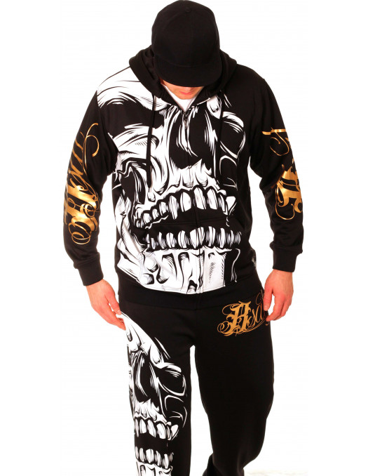 BSAT Big Skull ZipHoodie Black