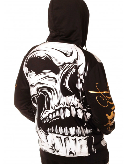 BSAT Big Skull ZipHoodie Black