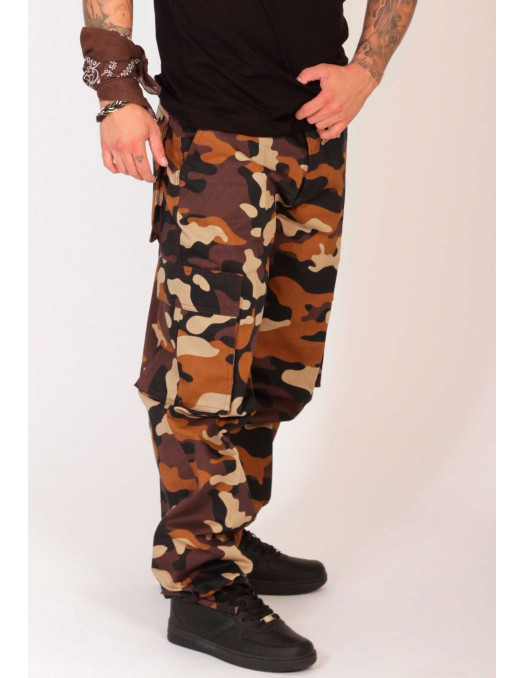 Access Apparel Camo Cargo Pants Brown