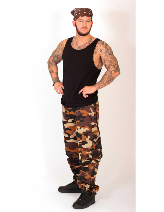 Access Apparel Camo Cargo Pants Brown