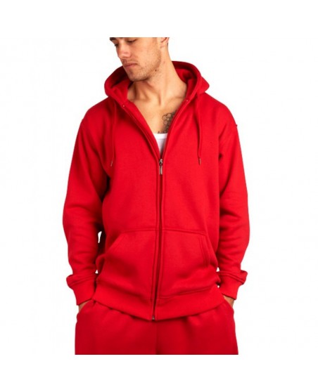 Townz Zip Red Plain Hoody