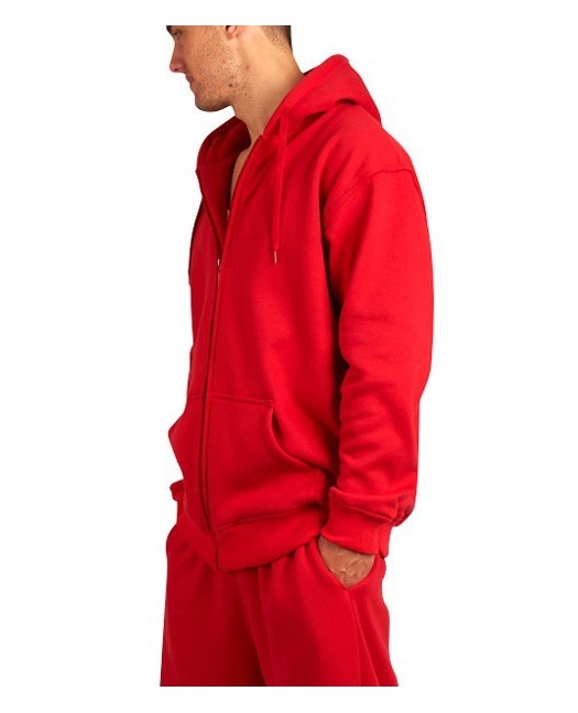 Townz Zip Red Plain Hoody