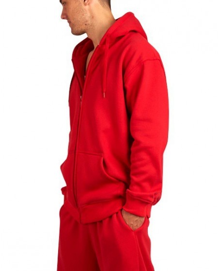 Townz Zip Red Plain Hoody